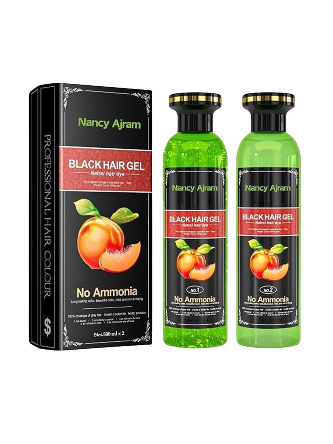 NANCY AJRAM Set Of 2 Black Ammonia Free Hair Gel With Bowel Set - 500 ml Each-picture-28