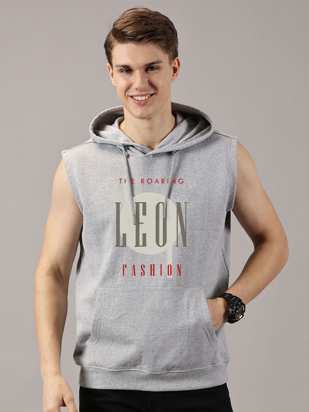 LEON Men Printed Hooded Pullover Sweatshirt-picture-20