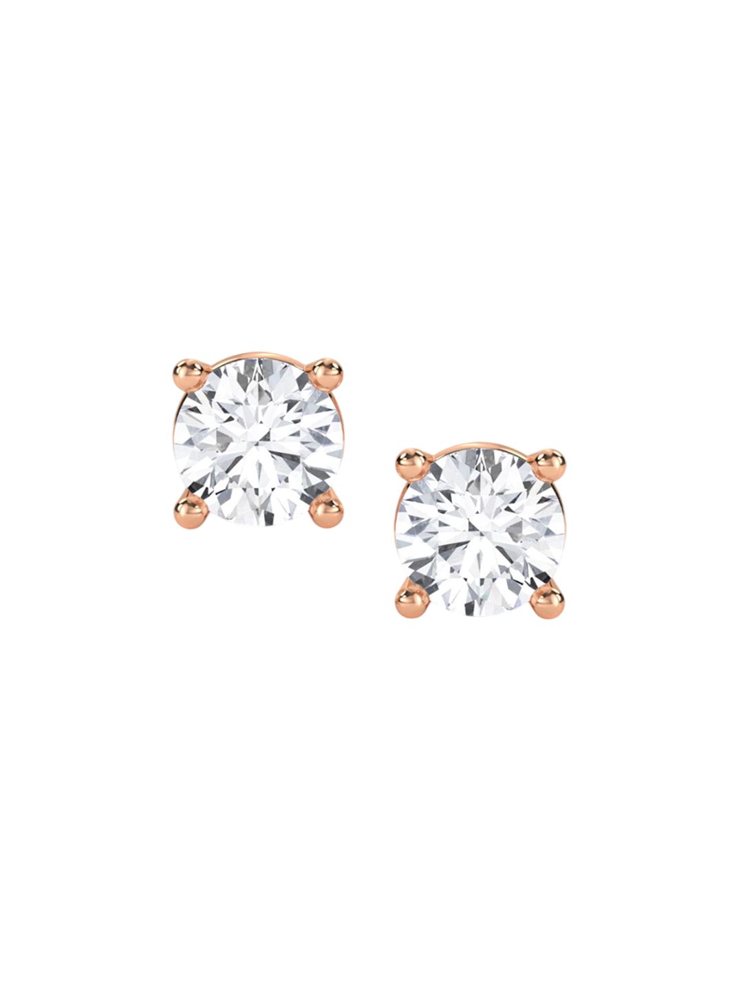LUNA 14 KT Rose Gold 2.5 Ct Lab Grown Diamond Studded Studs - 2.56 g-image-10