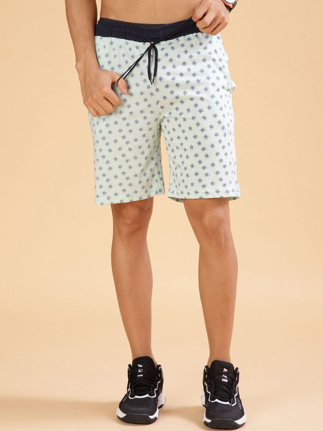 V-Mart Men Printed Cotton Single Jersey Shorts-image-2