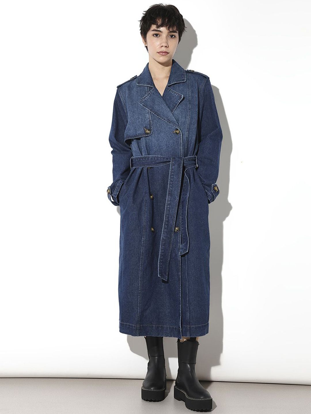 ONLY Women Washed Longline Denim Jacket-picture-17
