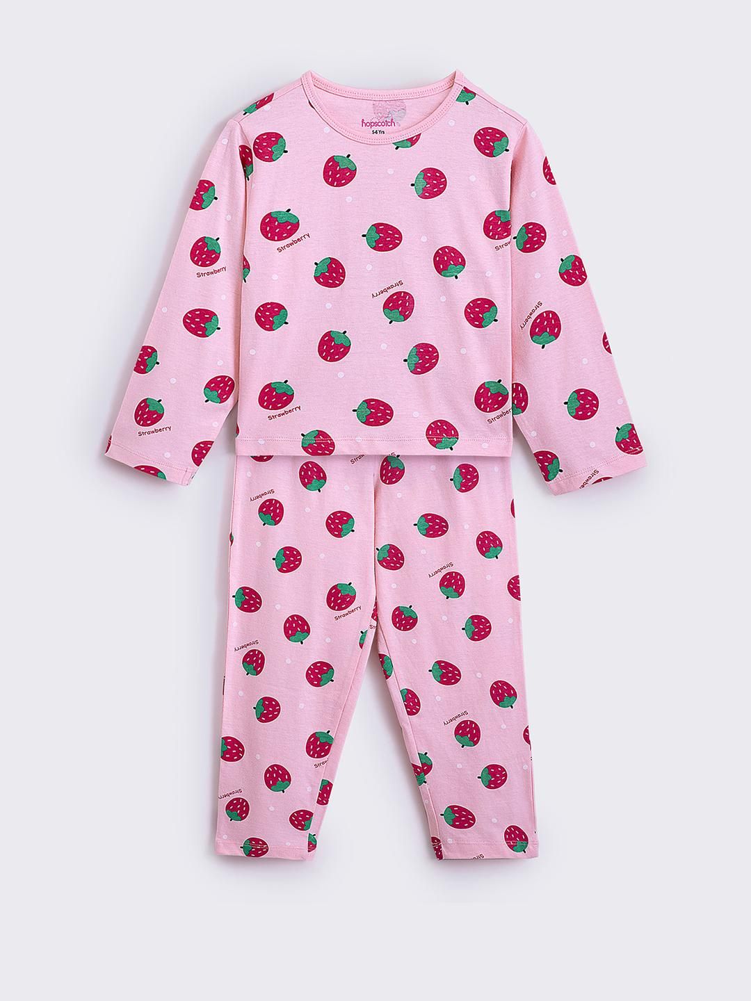 Hopscotch Kids Printed Organic Cotton Night suit-picture-54