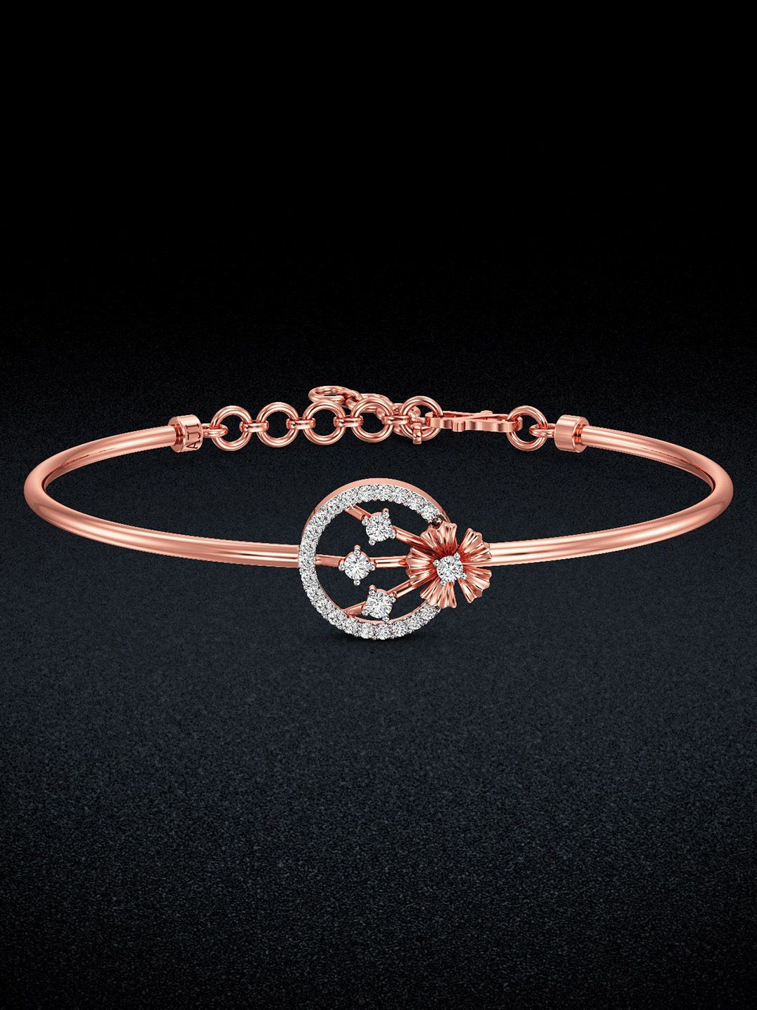 Joyalukkas 18Kt Cluster Rose Gold Diamond Studded Bracelets -8.17 g-picture-42