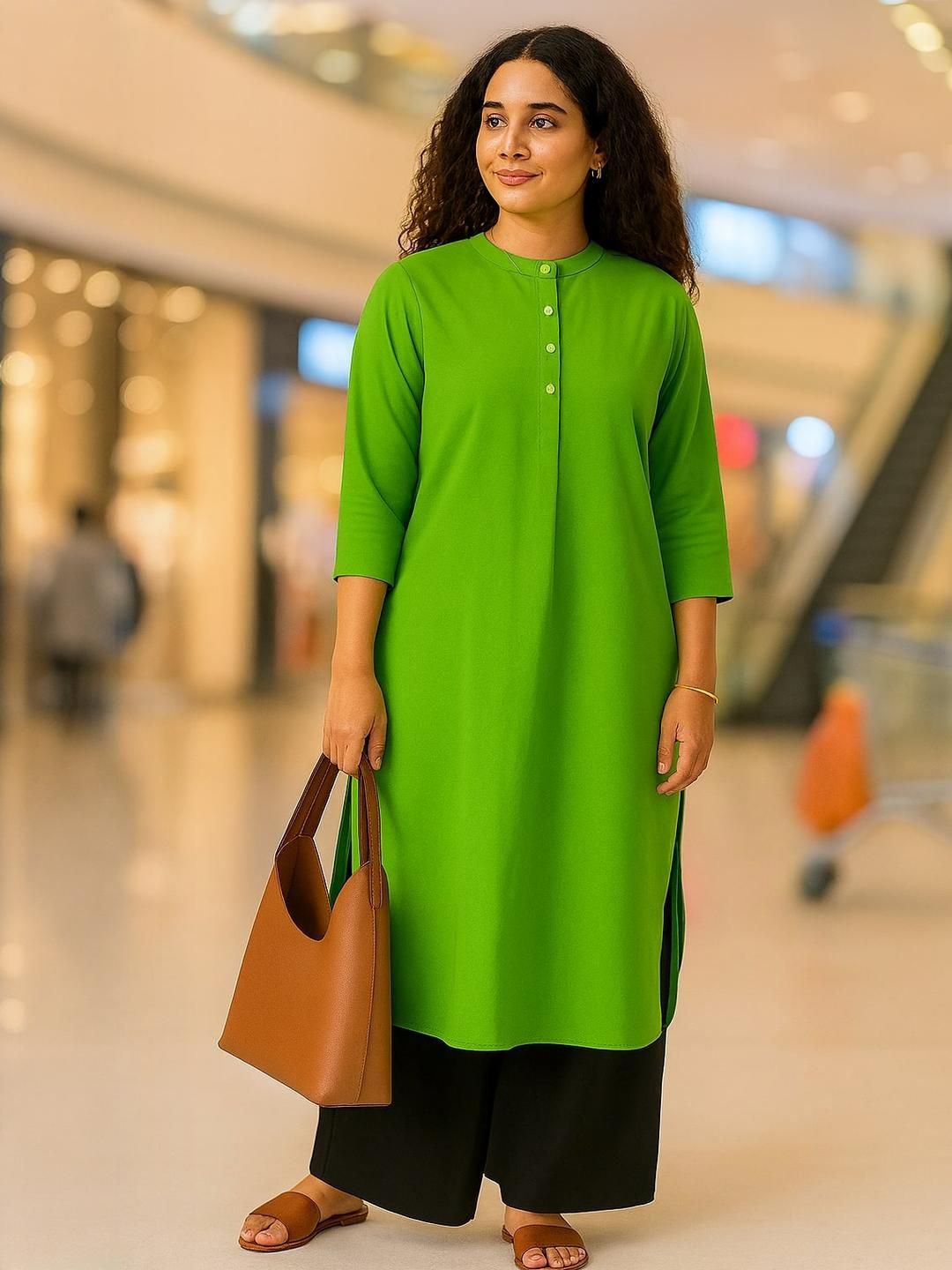 Sangria Women Mandarin Collar Regular Kurta with Palazzo-picture-38