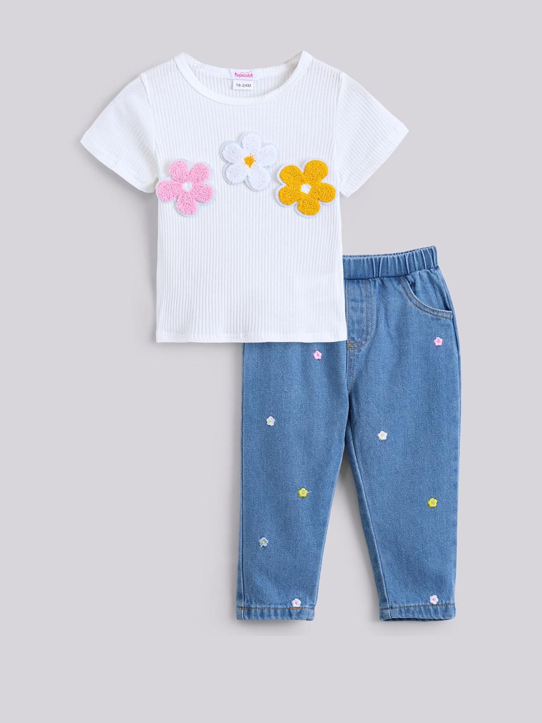 hopscotch 2-Piece Floral Applique T-shirt and Jeans-picture-50