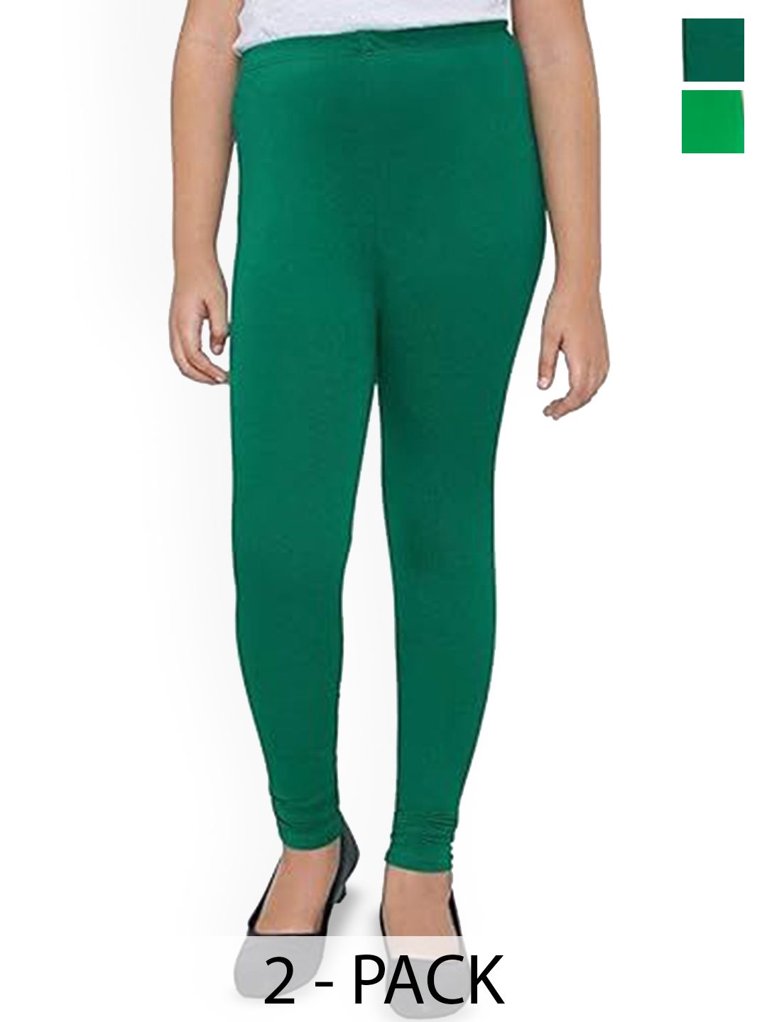 FRENCH KLEIDER Pack Of 2 Mid Rise Churidar Length Legging-picture-43