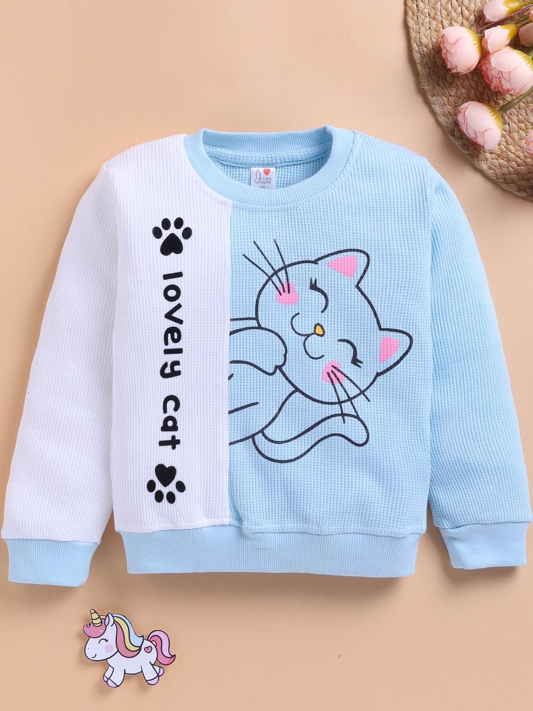 I LOVE MOM Girls Long Sleeves Round Neck Pullover Sweatshirt-picture-13