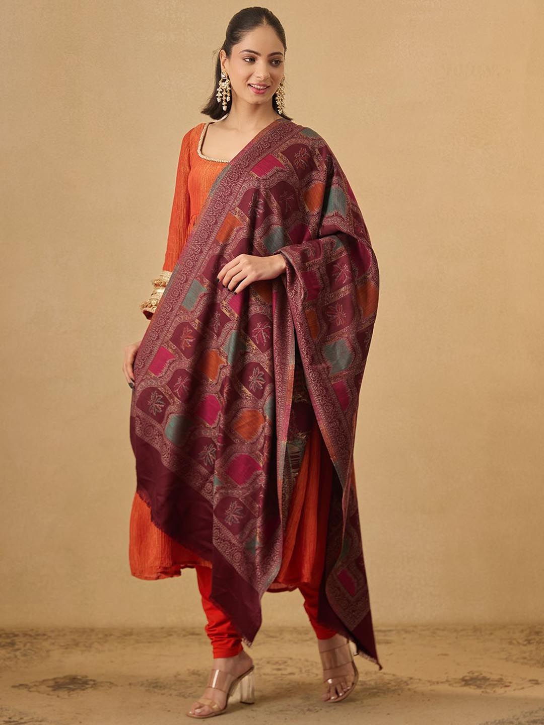 Pashmoda Women Ethnic Motifs Woven Design Shawl-picture-28