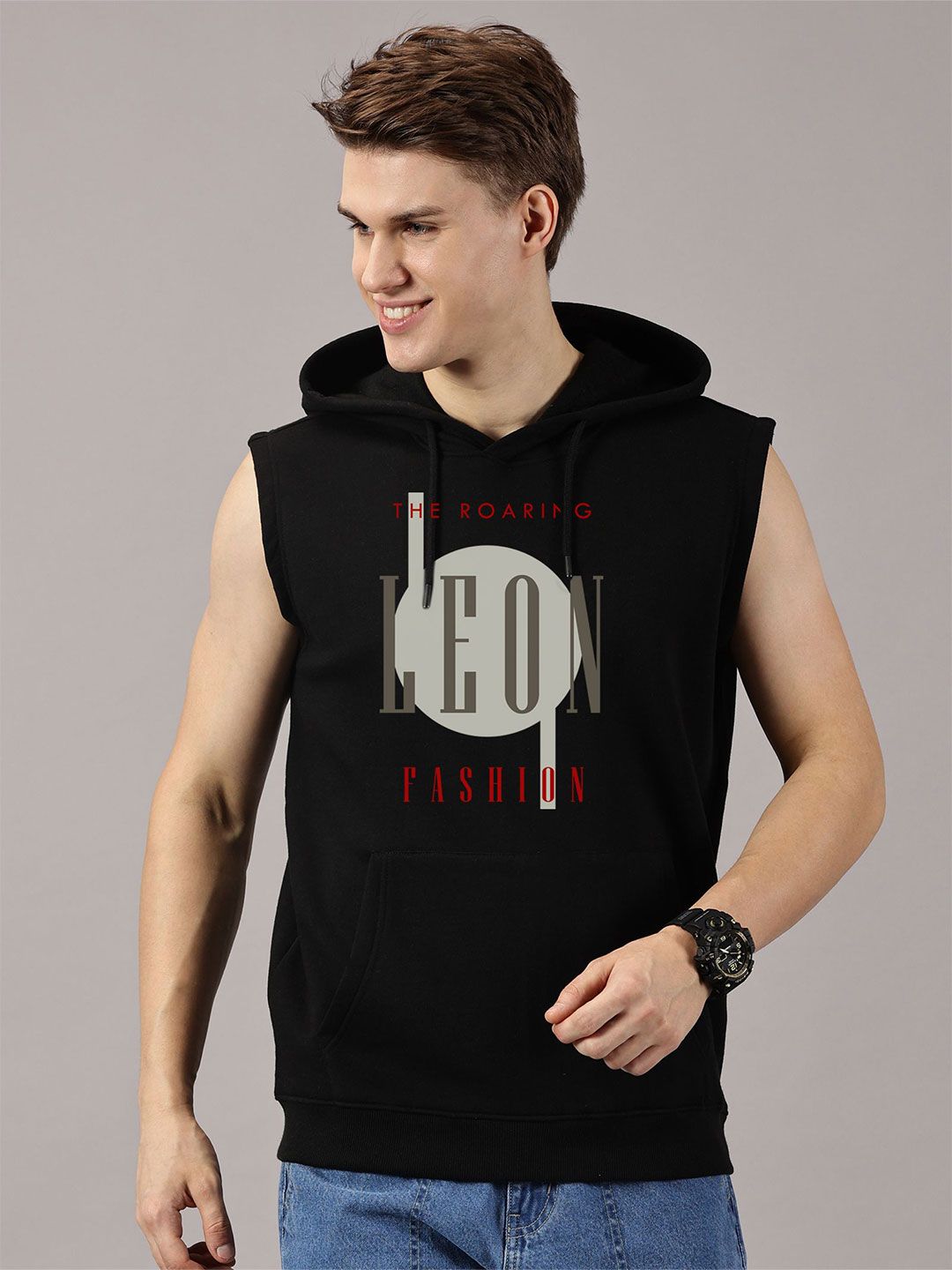 LEON Men Printed Hooded Sweatshirt-picture-15