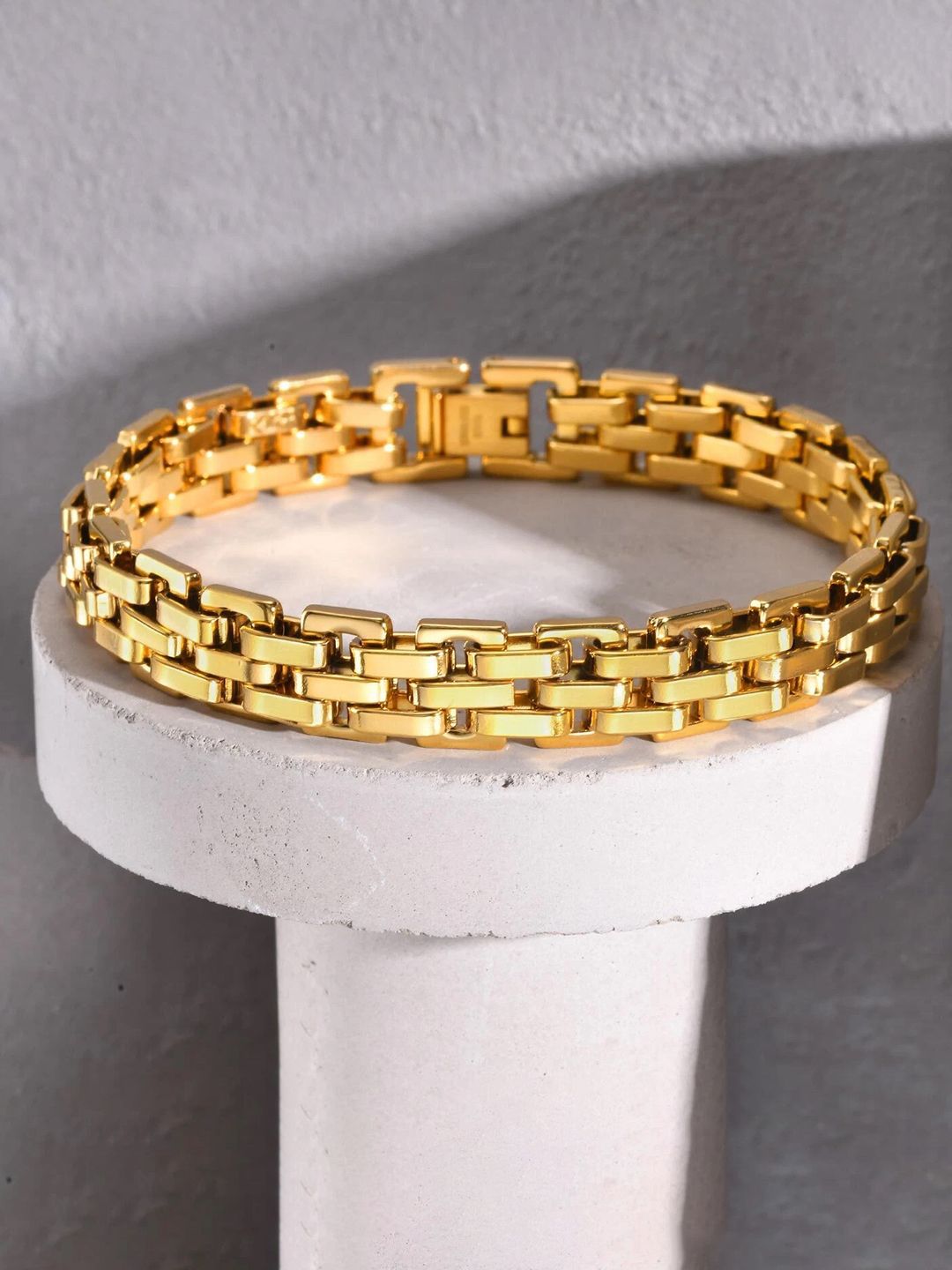 Peora Men Gold-Plated Link Bracelet