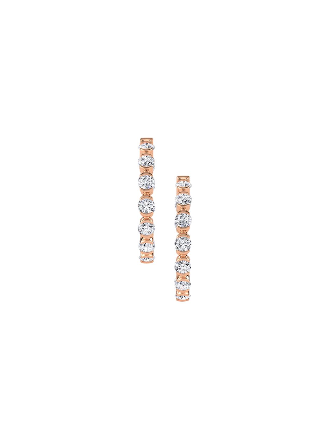 LUNA 14 KT Rose Gold 6.1 Ct Lab Grown Diamond Hoop & Huggie Earrings - 12.94 g-image-33
