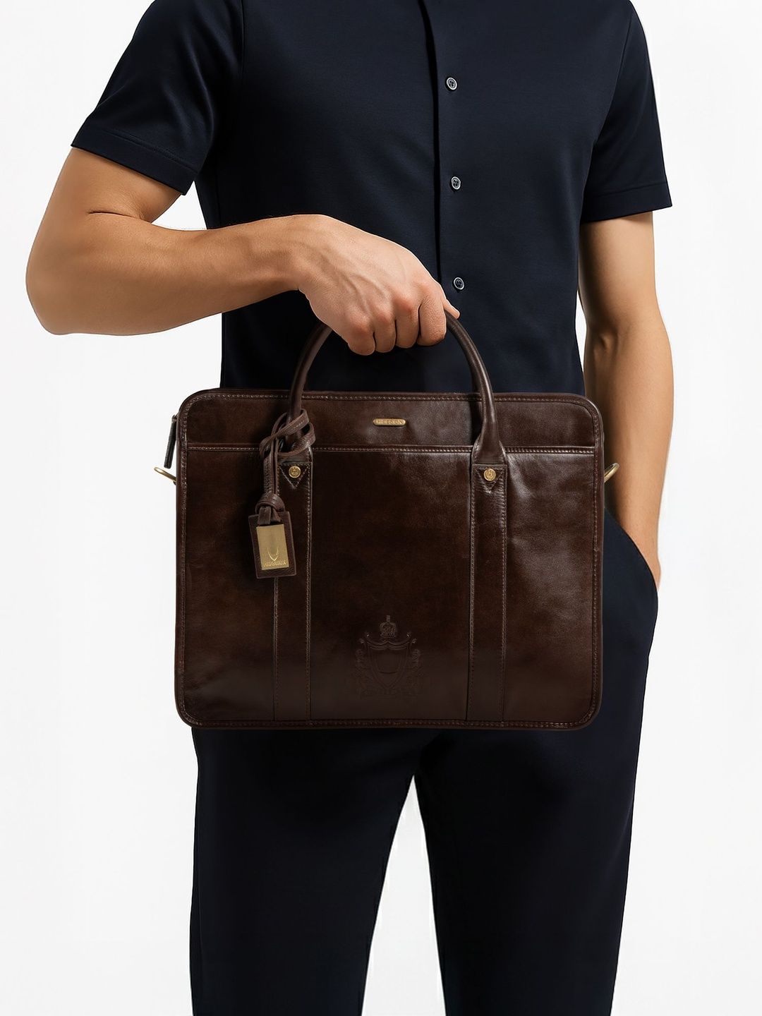 Hidesign Men Leather Laptop Bag-image-45