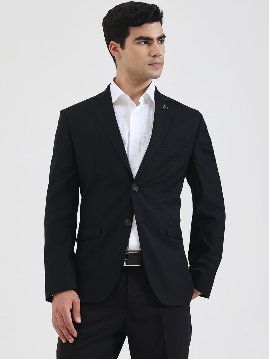 JADE BLUE Notched Lapel Collar Single-Breasted Blazers-picture-10