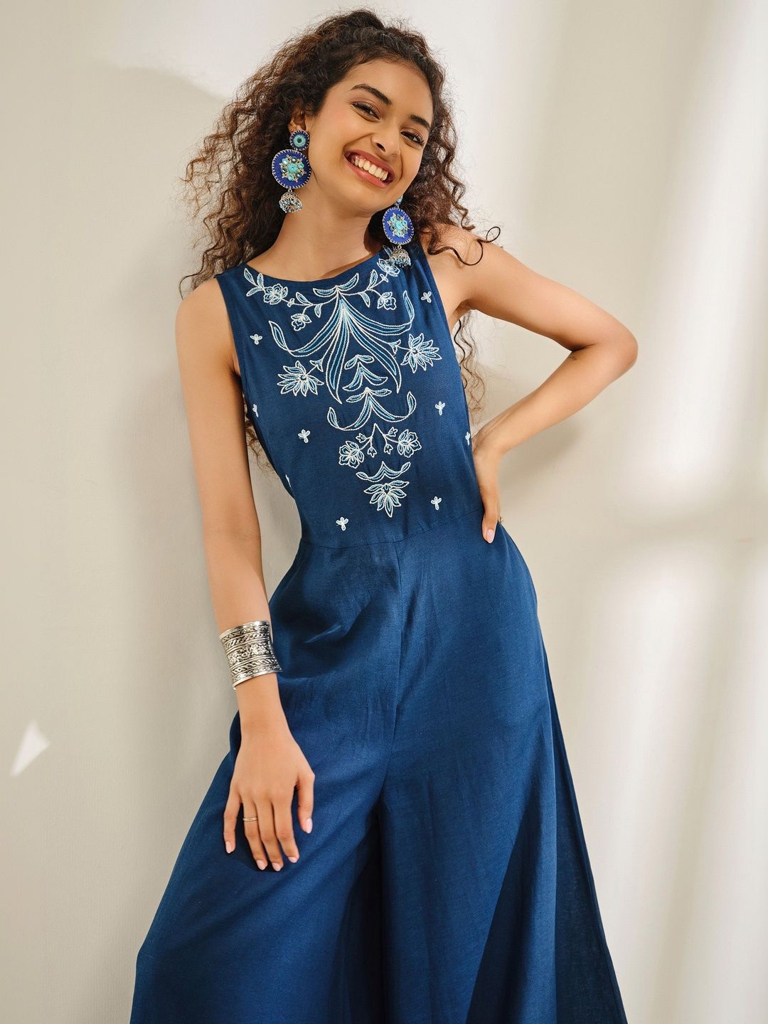Global Desi Basic Jumpsuit with Embroidered-image-23