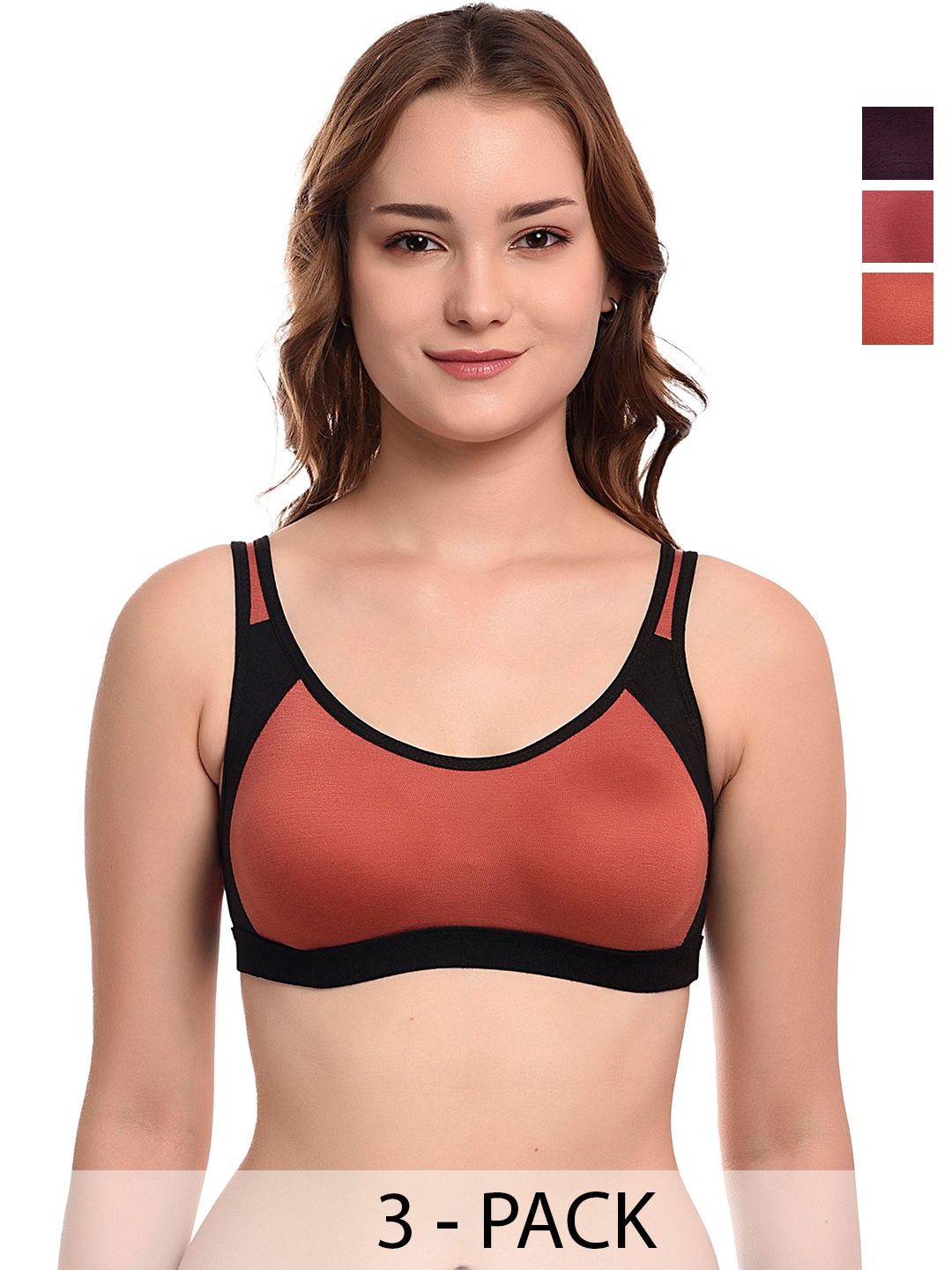 Kinza soft. Pack Of 3 Colourblocked Full Coverage Underwired Bra-picture-33