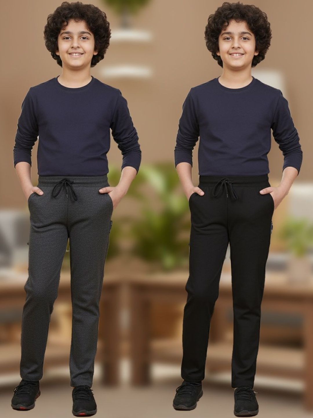 YK Boys Pack Of 2 Mid-Rise Track Pants-picture-13