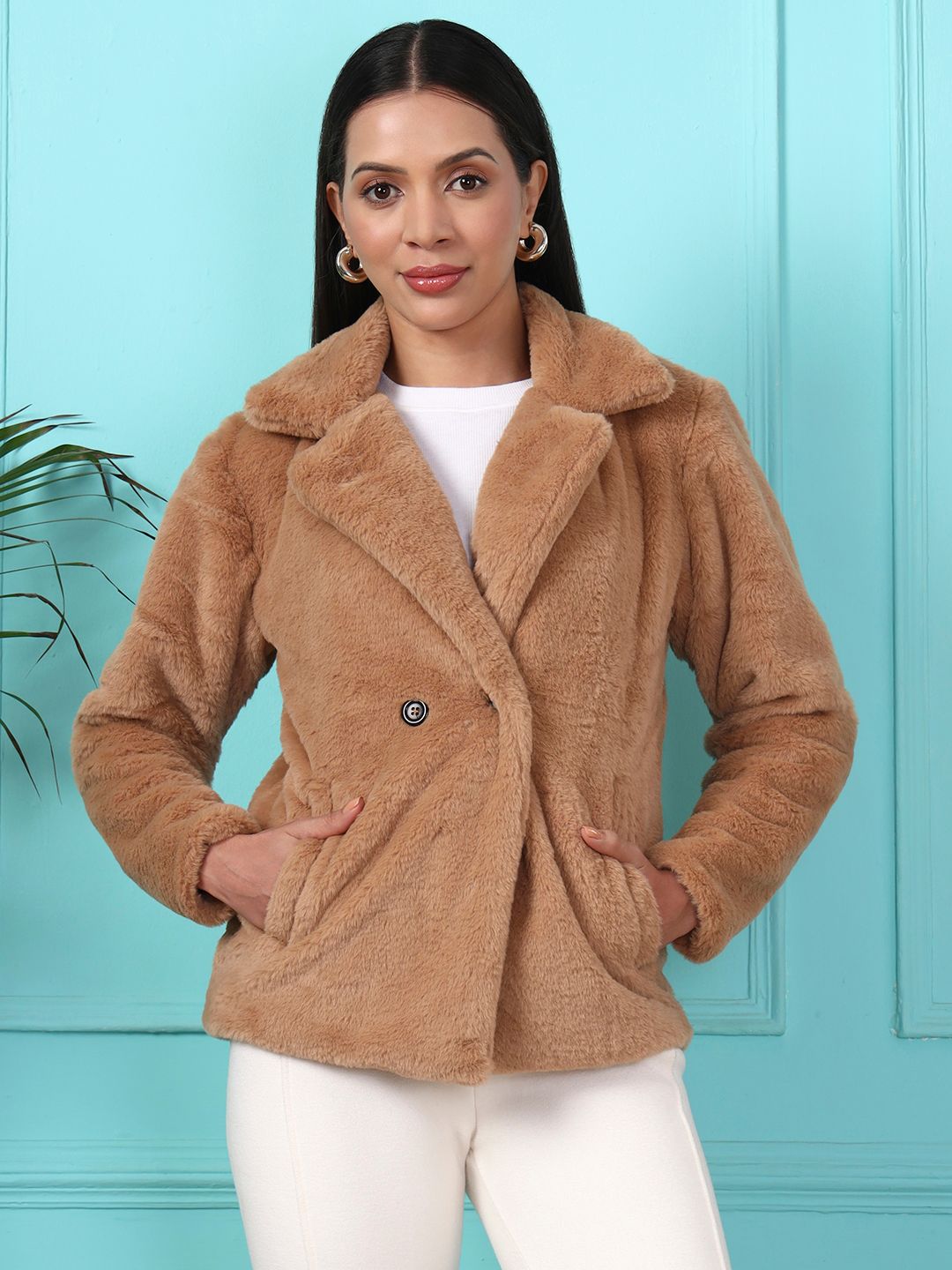 BRINNS Notched Lapel Double-Breasted Overcoat-picture-35