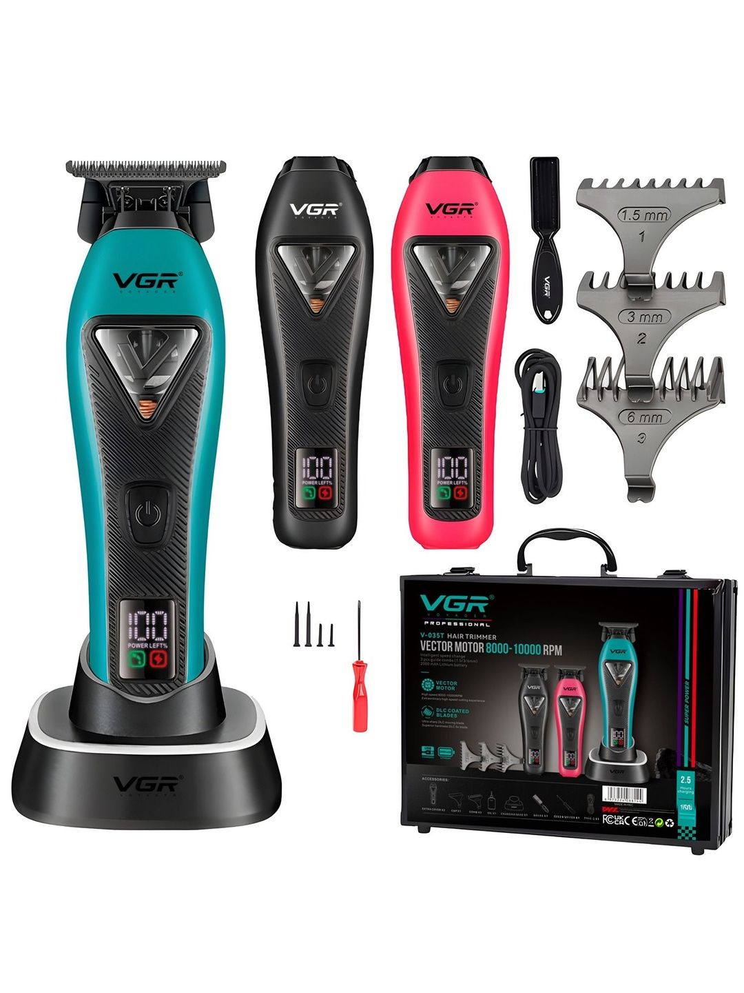 VGR V-035T Professional Hair Trimmer With DLC Coated Blades & LED Display-picture-35