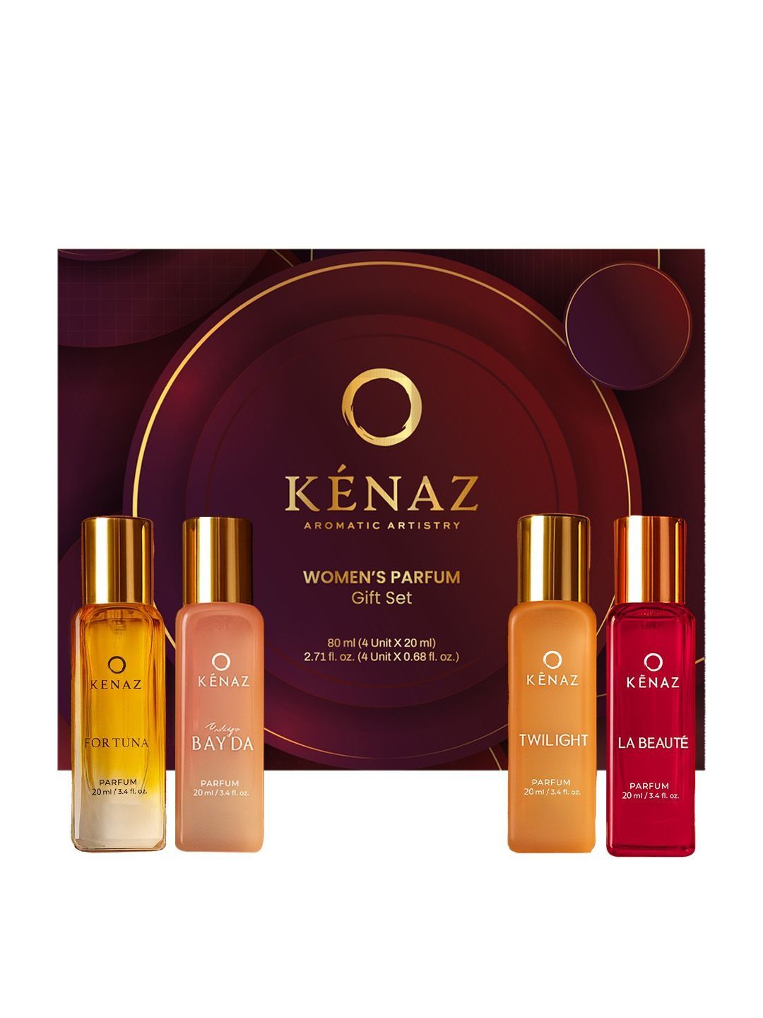 Kenaz Set Of 4 Fortuna- Bay Da-Twilight- La Beaute Eau De Parfum- 20 ml Each-picture-37
