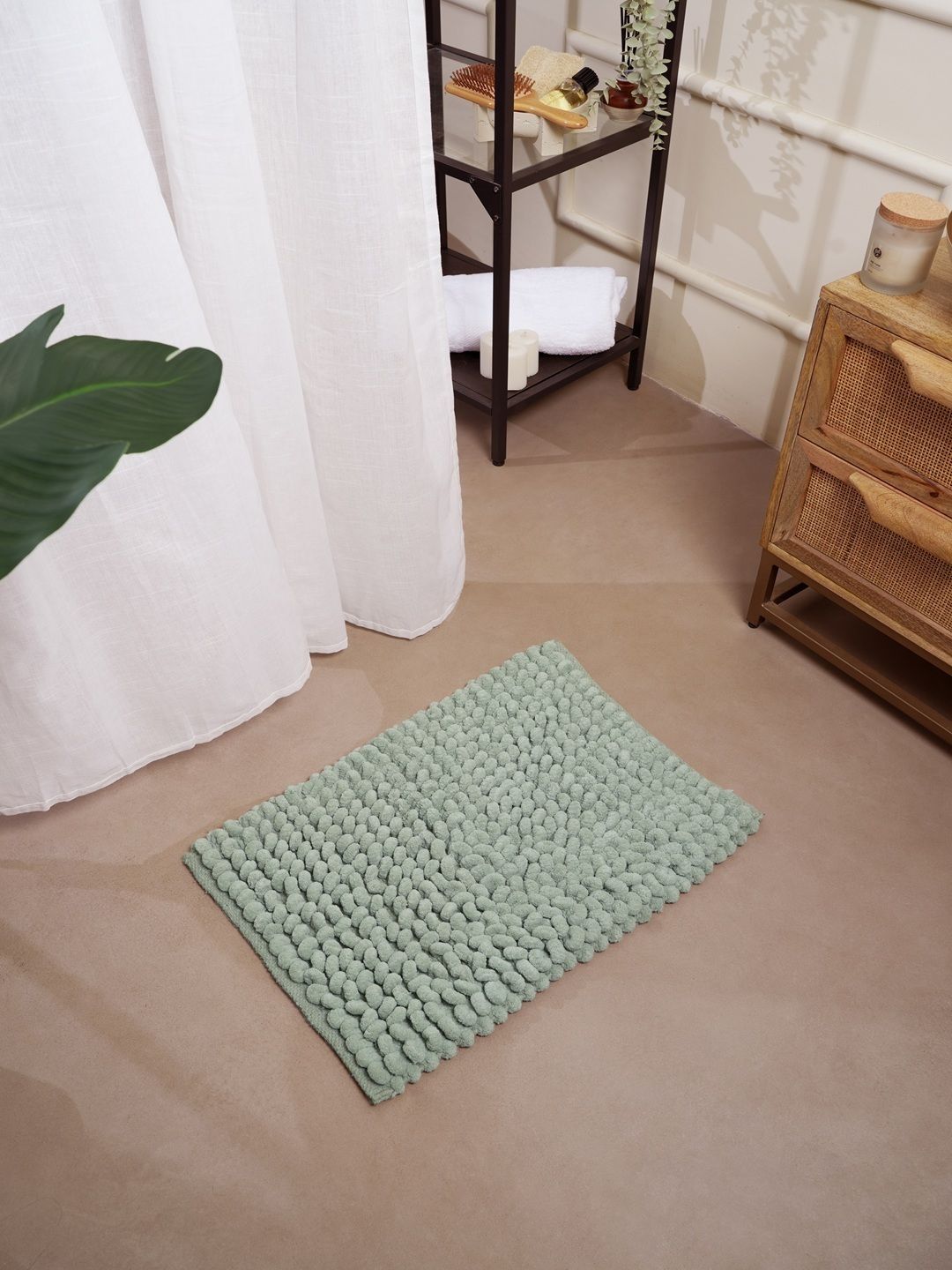 RALIA HOMES Sea Green Anti-Skid Bath Rugs-picture-33
