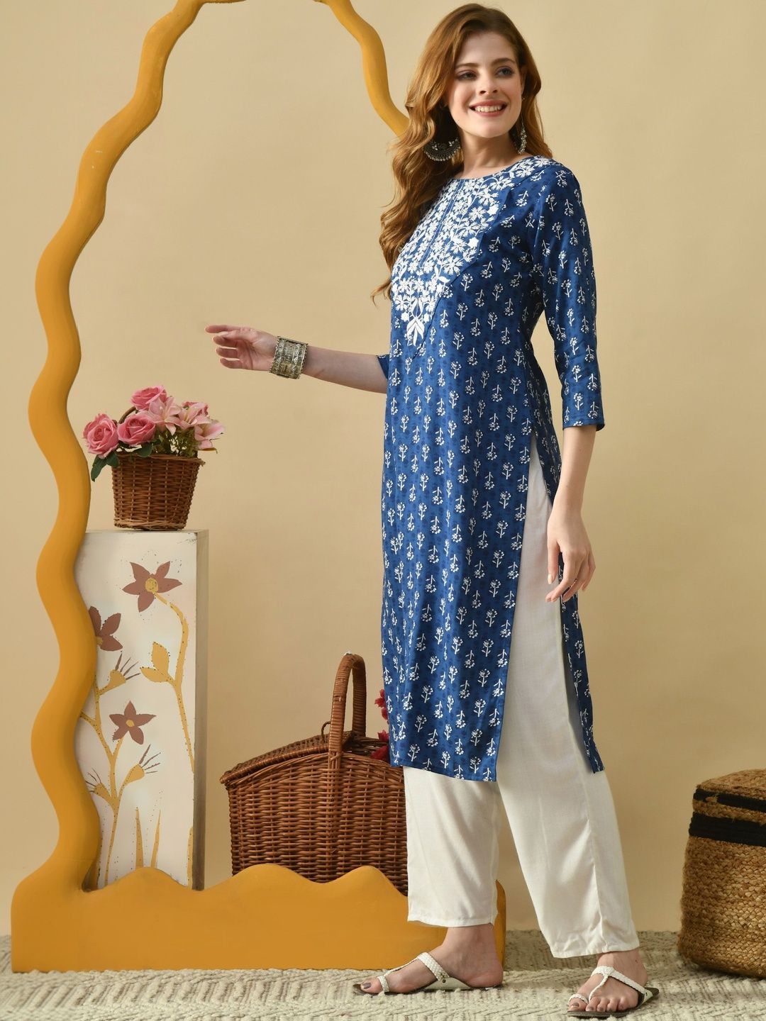 PHYSIL Women Floral Embroidered Floral Kurta-picture-10