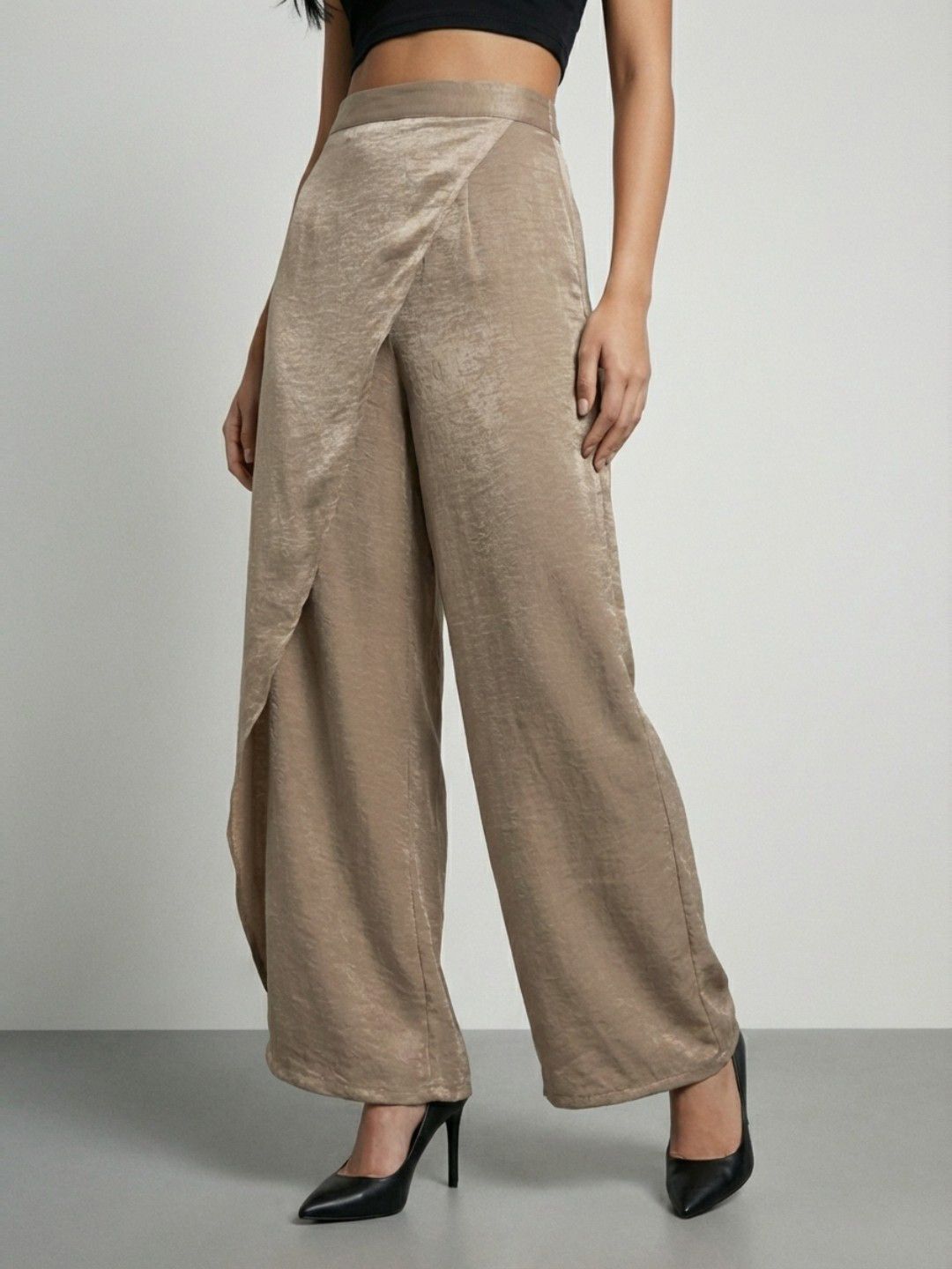 Phosphorus Women Flared Layered High-Rise Parallel Trousers-picture-32