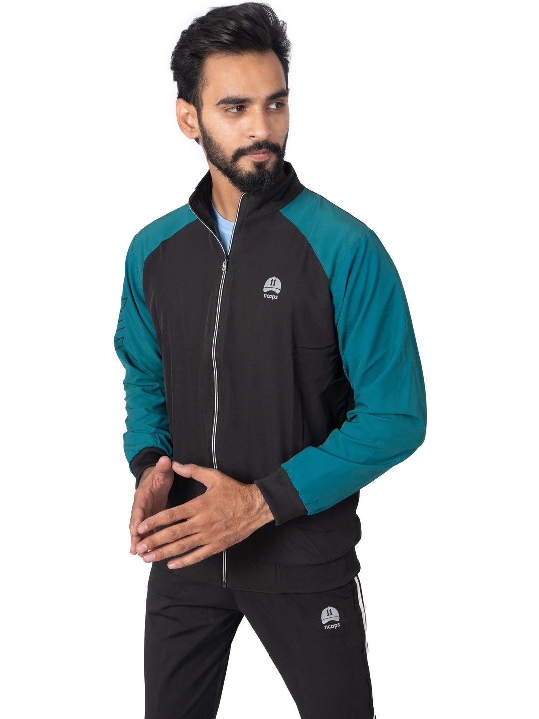 11Caps Men Brand Logo Colourblocked Lightweight Training or Gym Sporty Jacket-picture-21