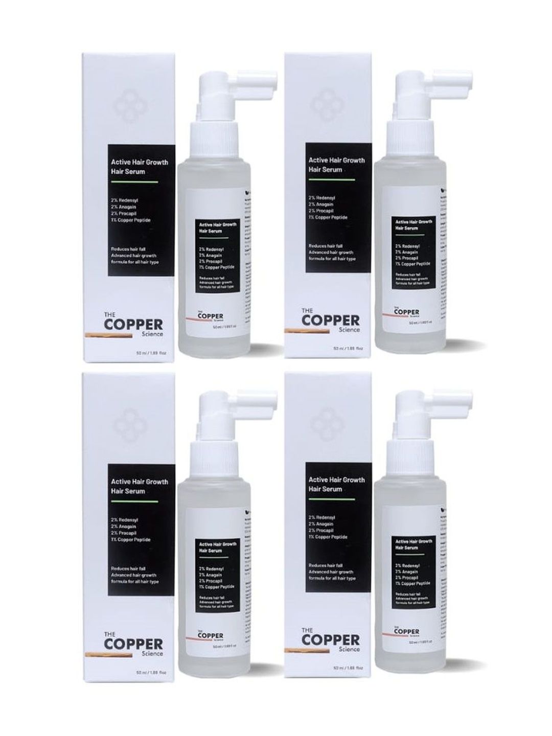 THE COPPER SCIENCE Set Of 4 Active Hair Growth Hair Serum With Damaged Hair - 50 ml Each-image-7