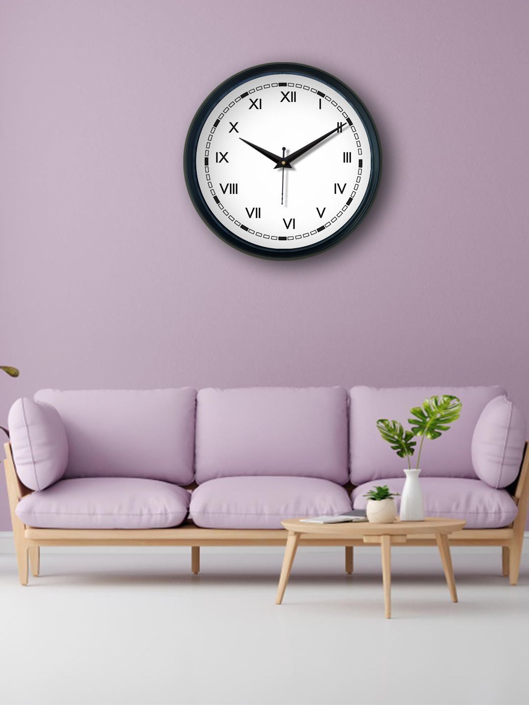 OLIVE TREE Black & Black Contemporary Wall Clock-image-5