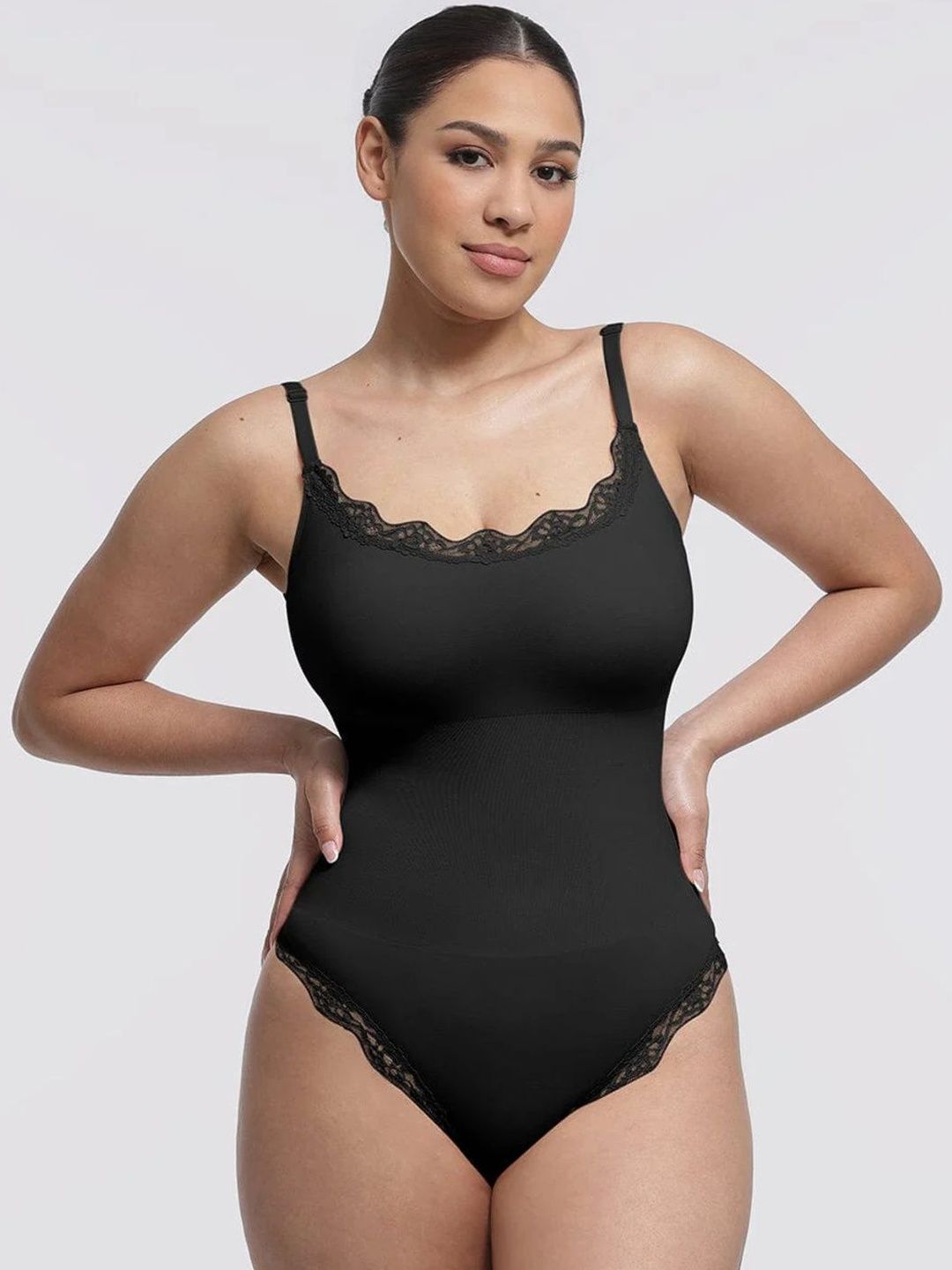 SHOP THE EDIT Women Embellished Nylon Bodysuit-picture-34
