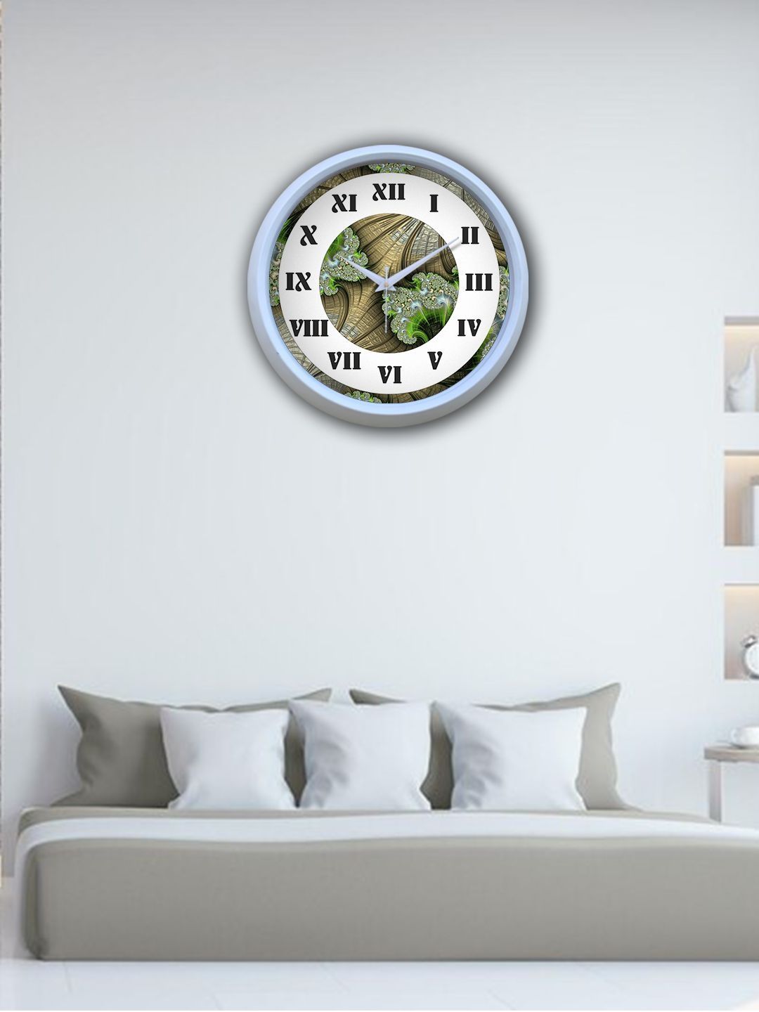 OLIVE TREE White & White Printed Contemporary Wall Clock-picture-39