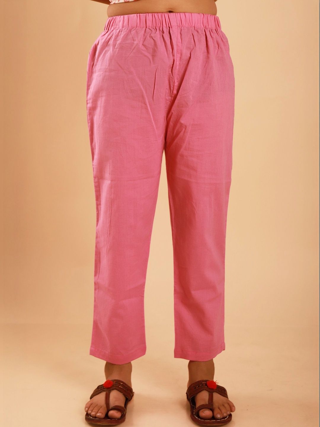 Sangria Printed Pure Cotton Round Neck Kurta & Trousers-picture-32