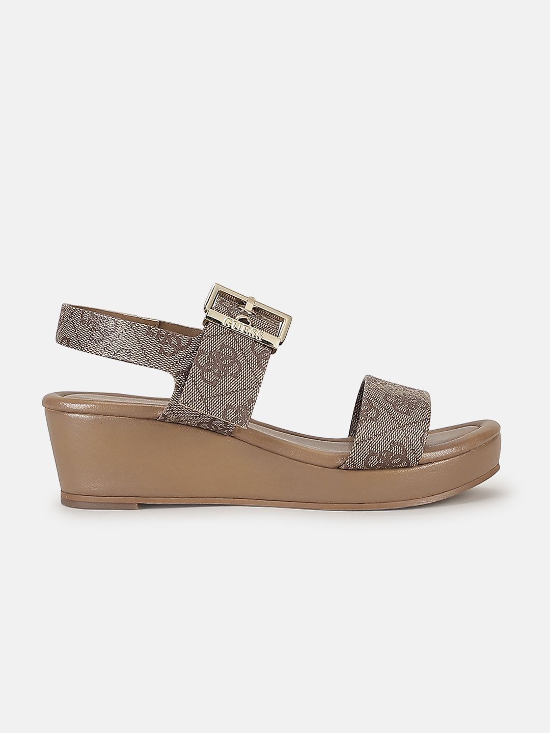 GUESS Printed PU Wedge Sandals with Buckles-image-12