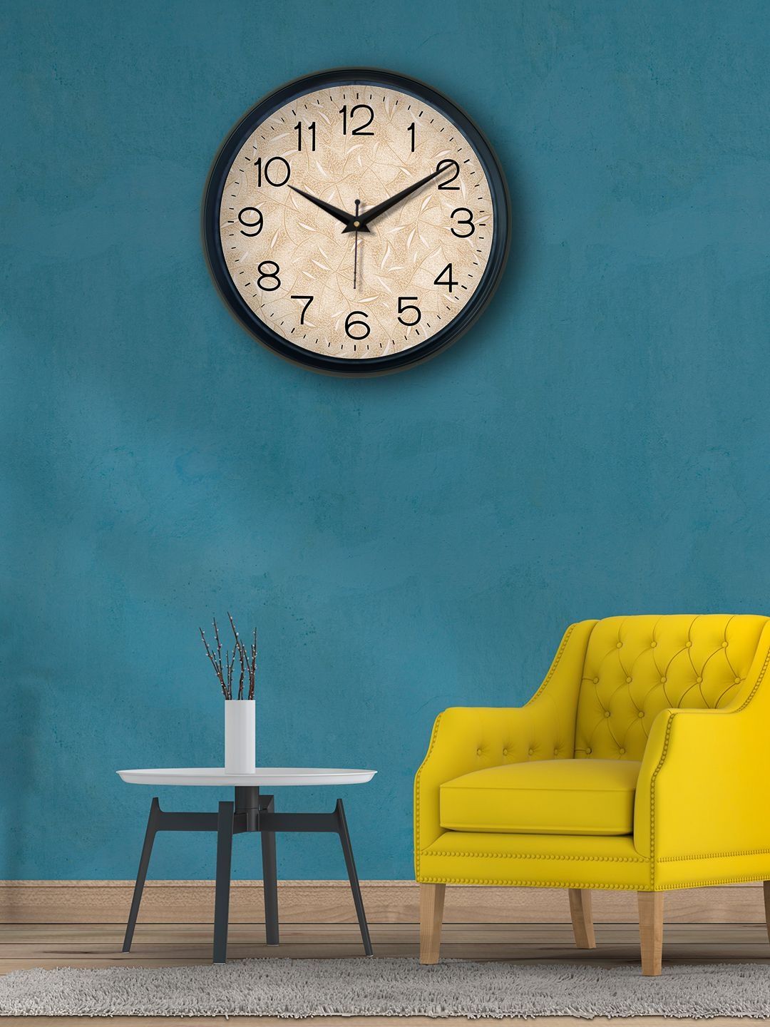 OLIVE TREE Black & Black Printed Contemporary Wall Clock-picture-19