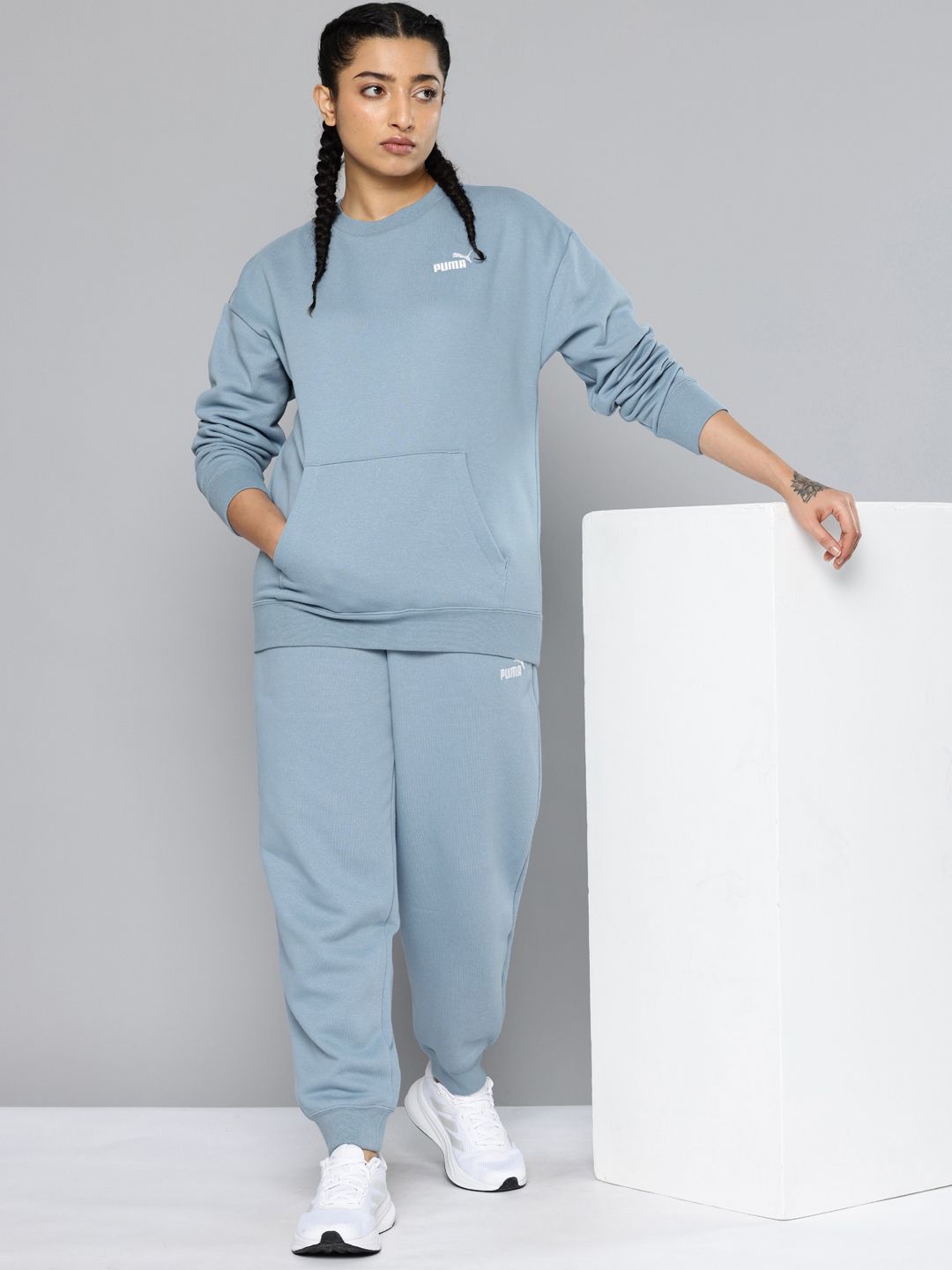 Puma Relaxed Fit Brand Logo Embroidered Fleece Tracksuits-image-43