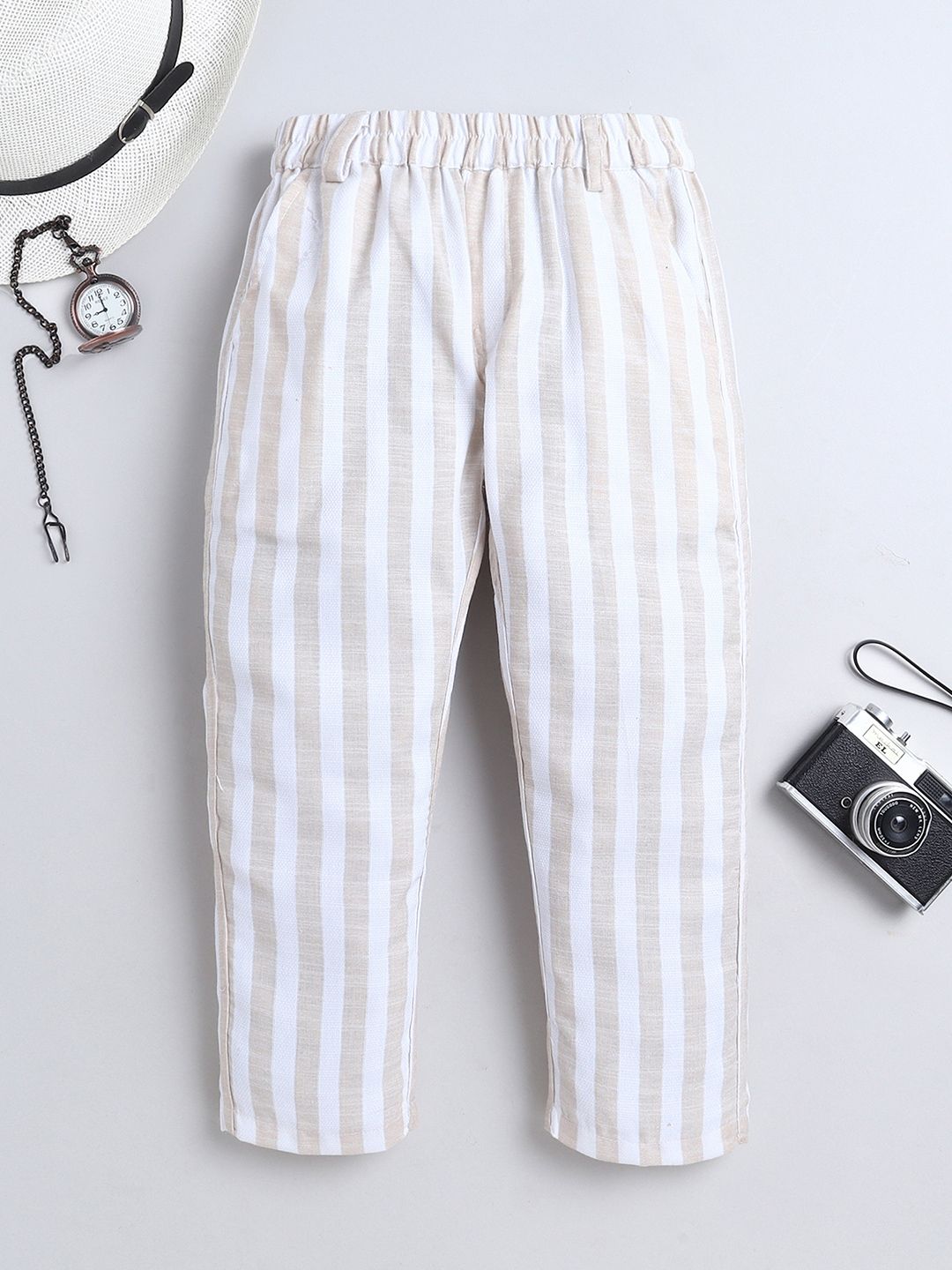 BAATCHEET Boys Striped Pure Cotton Trousers-picture-12