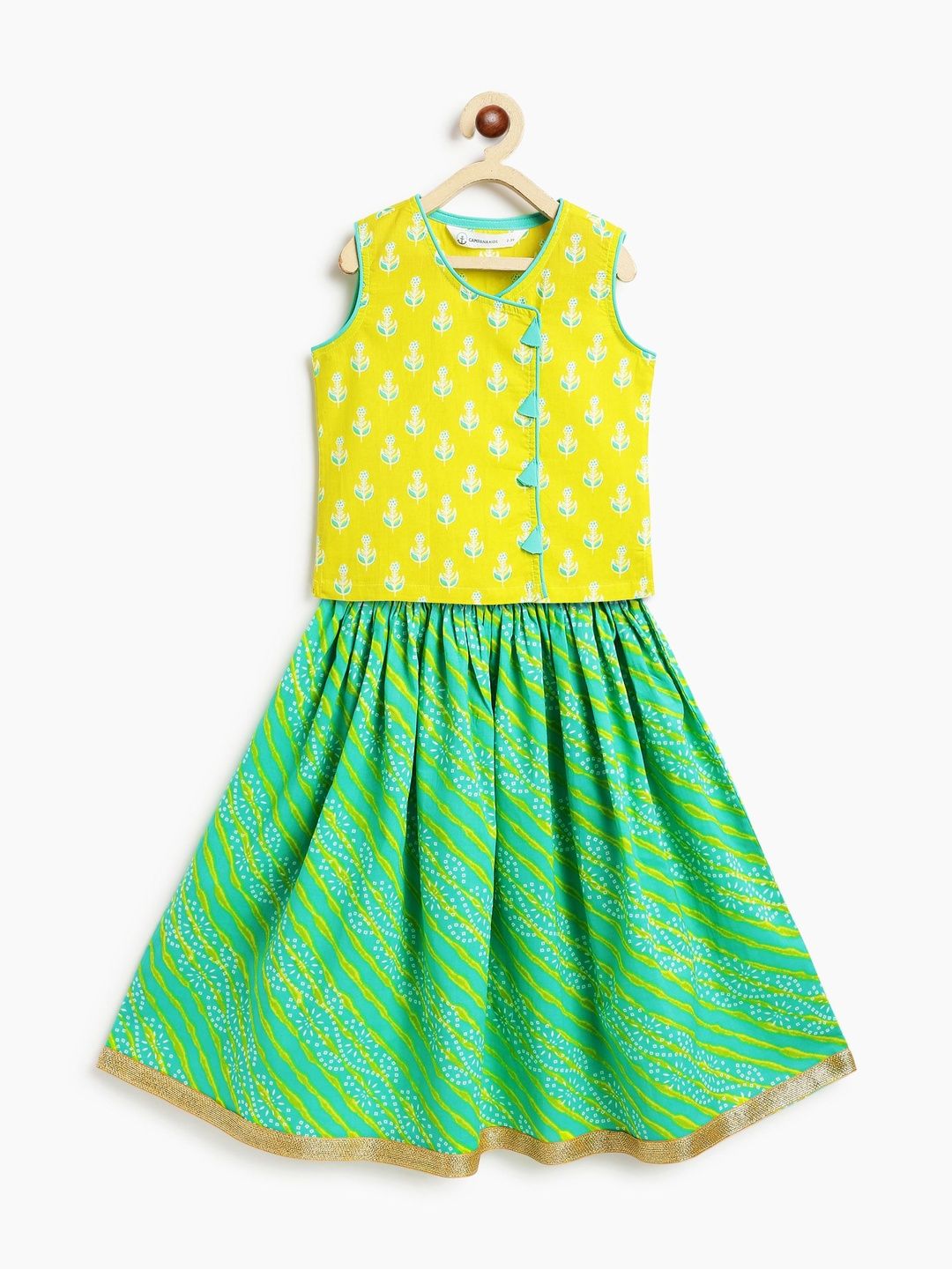 Campana Girls Printed Ready to Wear Lehenga &-picture-32