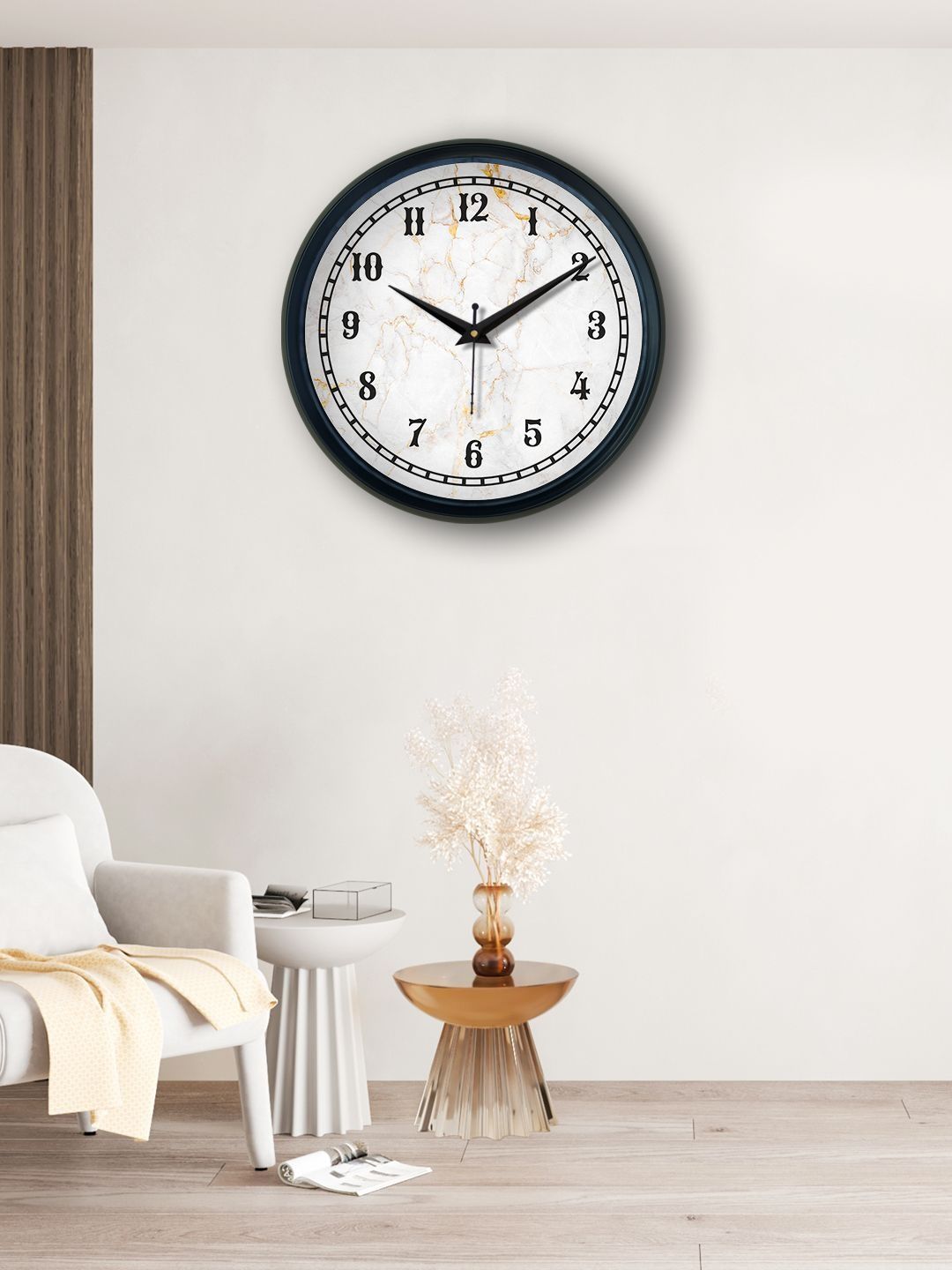 OLIVE TREE Black & White Textured Contemporary Wall Clock-picture-22