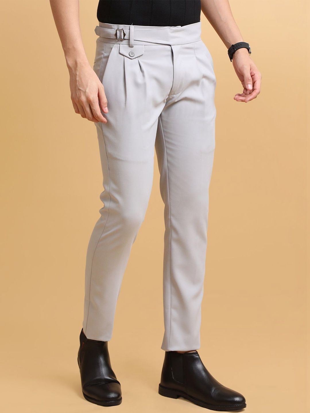 Maniac Men Slim Fit Pleated Trousers-picture-15