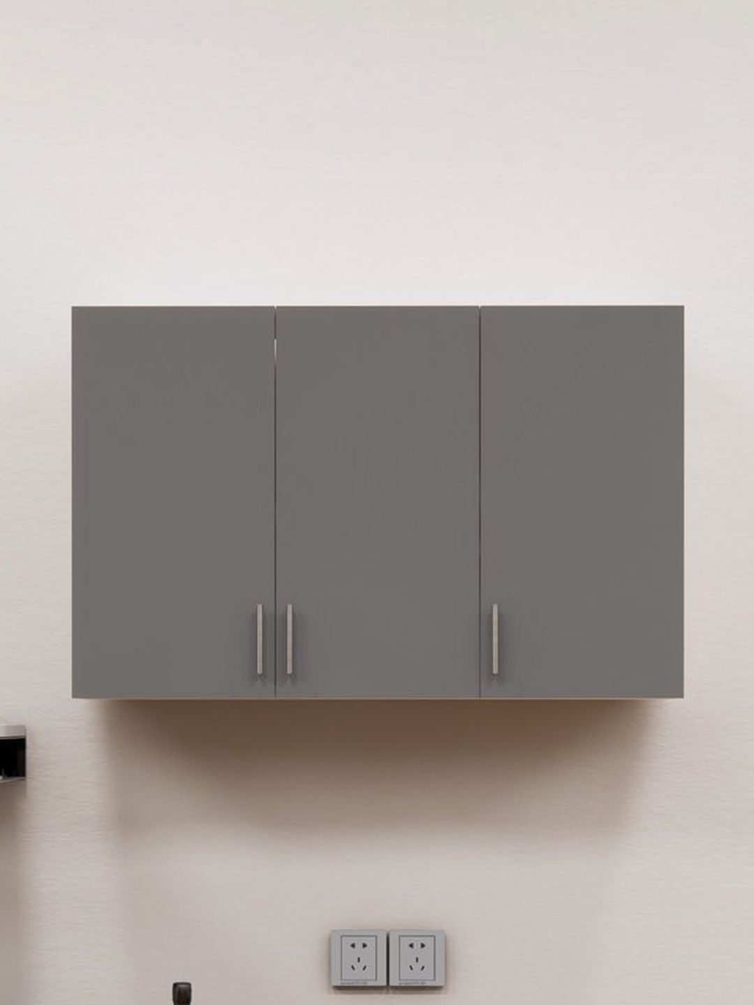 SPECIALITY PANELS Grey 3-Doors Modular Wall Mounted Kitchen Cabinet With Adjustable Shelf