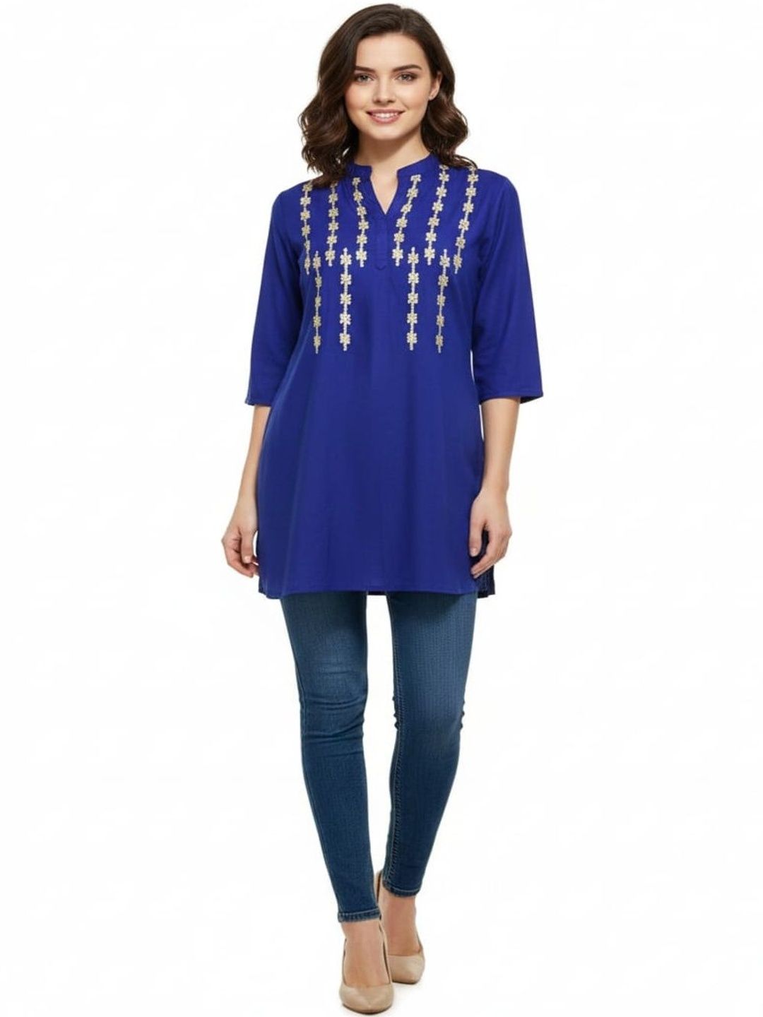 Silakaari Ethnic Motifs Embroidered Thread Work Pure Cotton Thread Work Kurti-picture-36