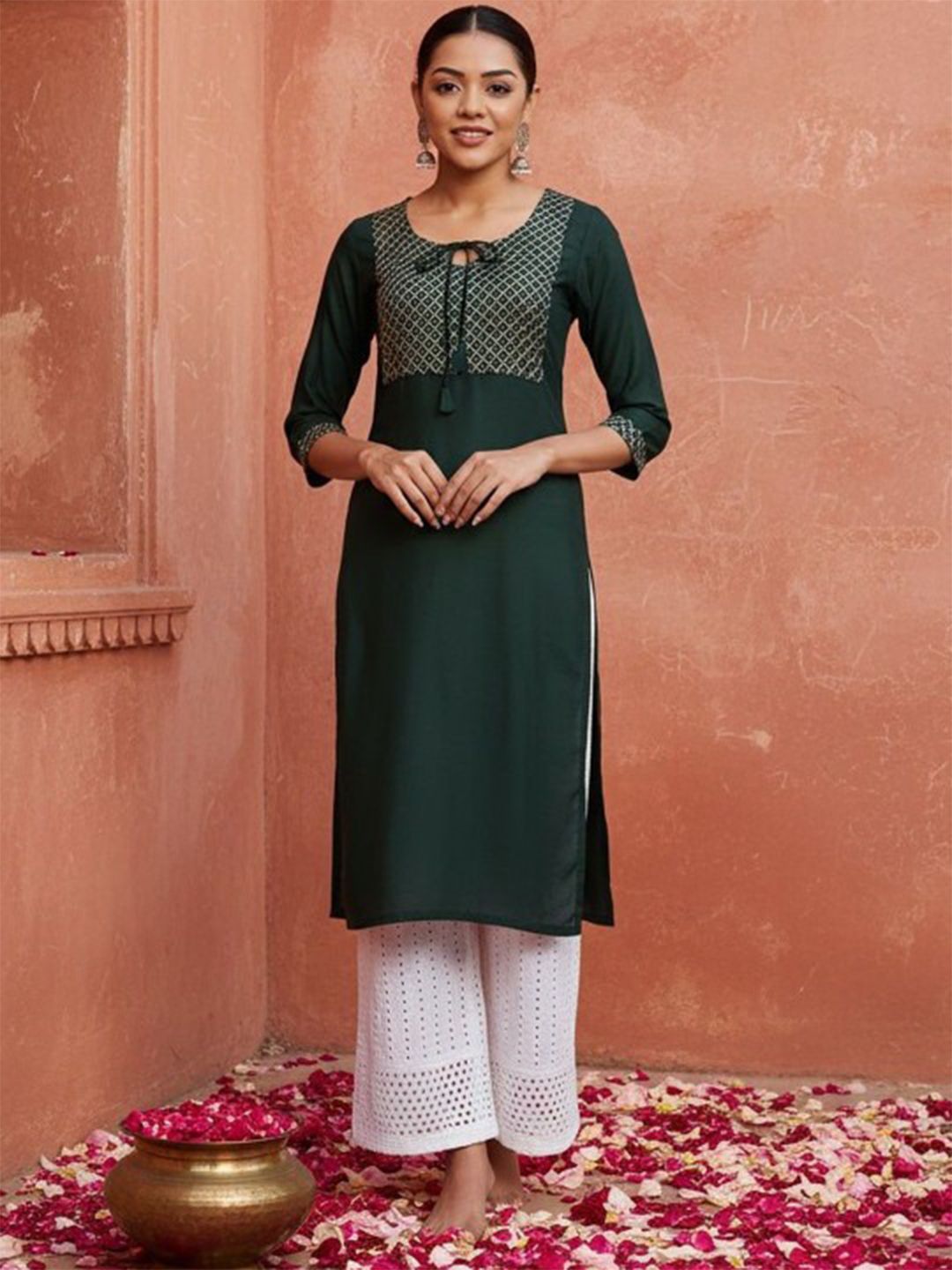 BAMSOM WEAR Women Regular Kurta with Palazzos