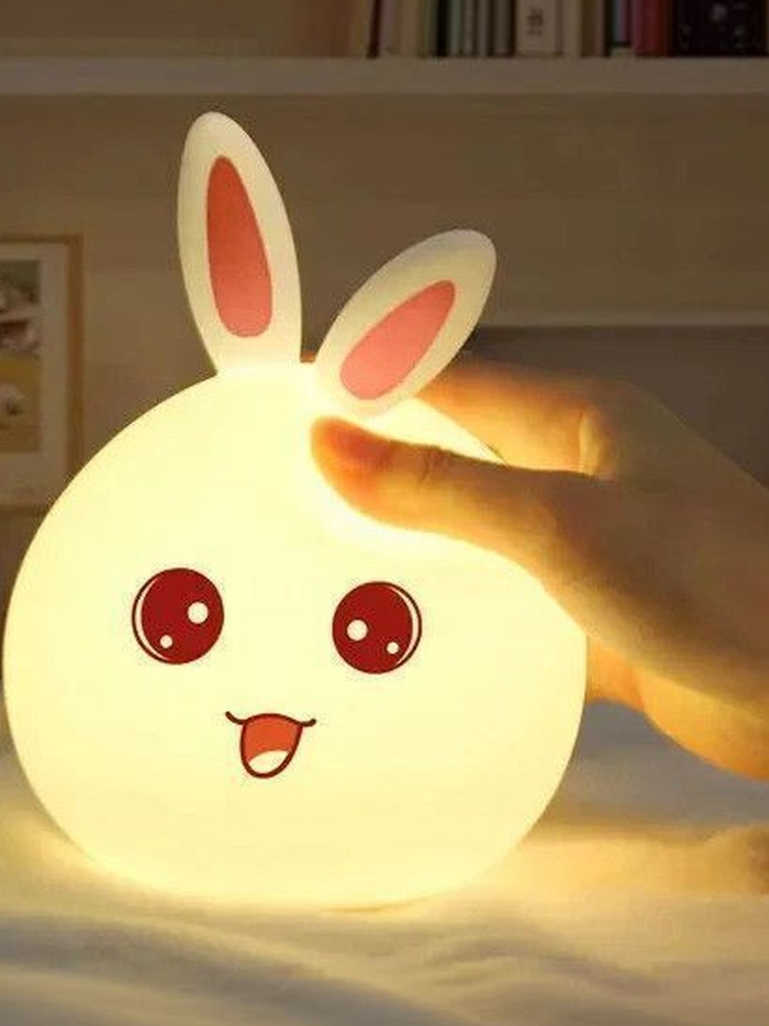 FINARO Multicoloured Printed Acrylic Quirky Spherical Table Lamp