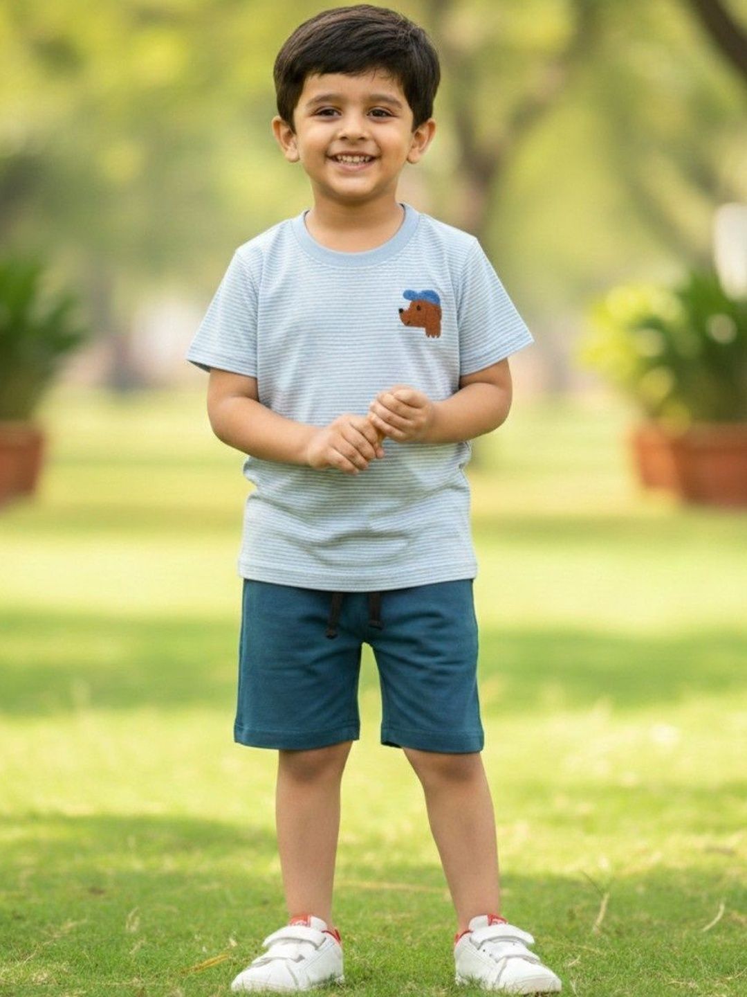 ADORE A BOO Boys Striped T-shirt with Shorts-picture-40