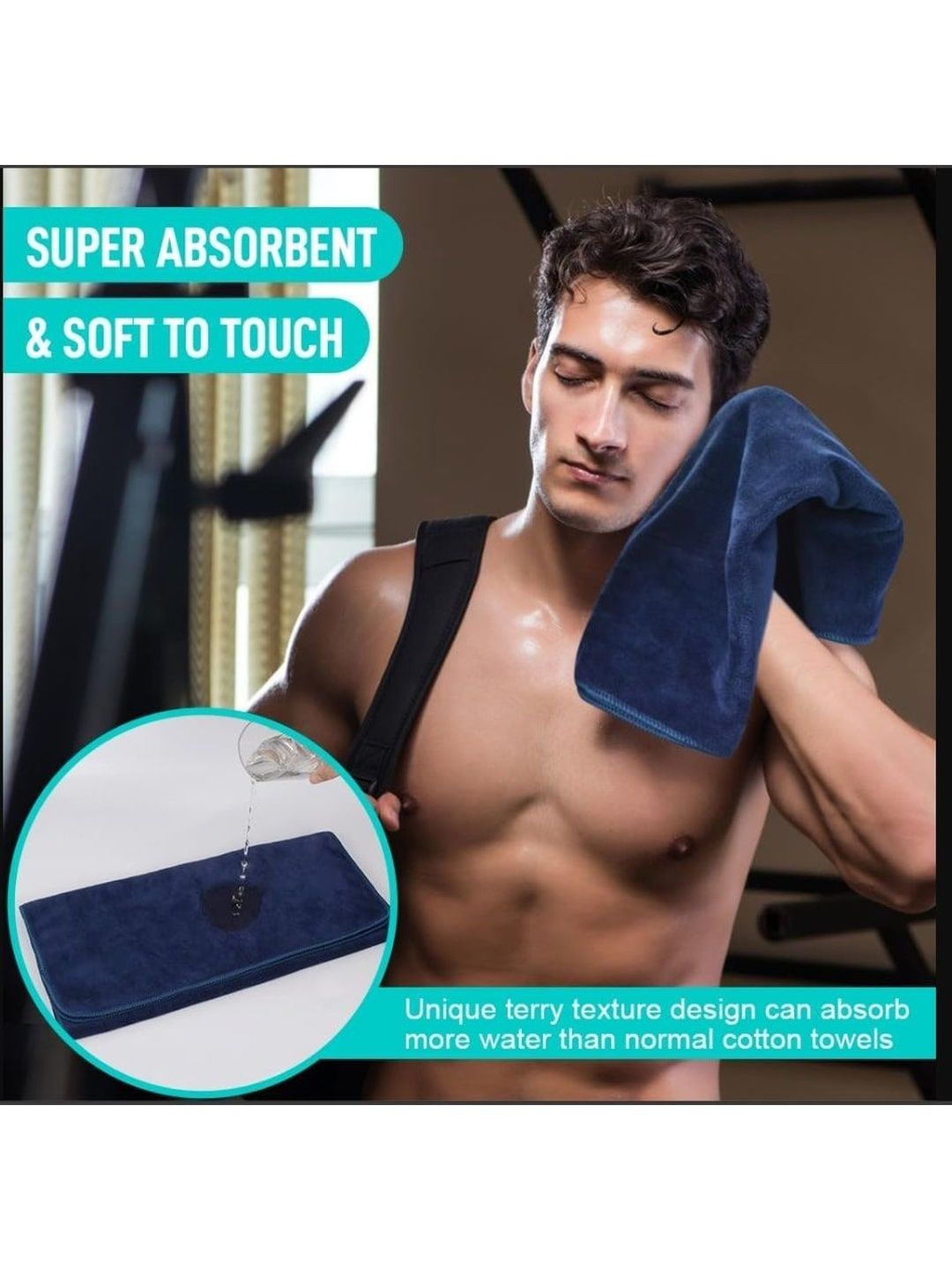 ZEDFIBER 2-Pcs Navy Blue Terry Cotton 400 GSM Regular Face Towels-image-15