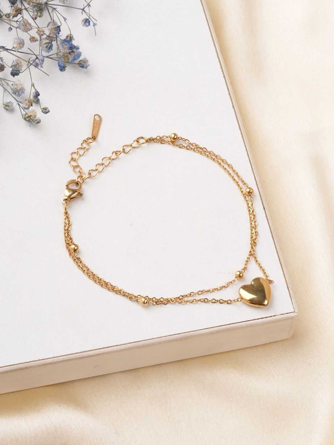 PALMONAS Women Gold-Plated Link Bracelet