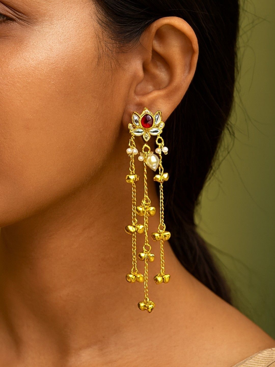 UnfoldSelf Floral Drop Earrings-picture-30