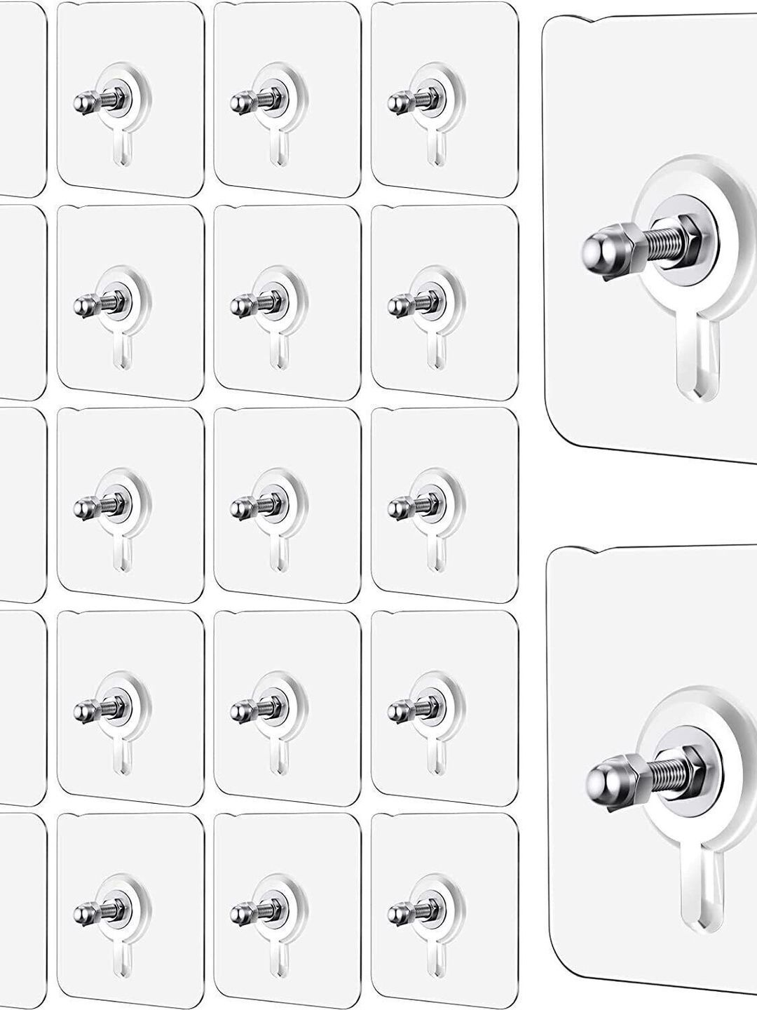 REDCARP 20-Pcs Transparent Hooks and Holders-image-0