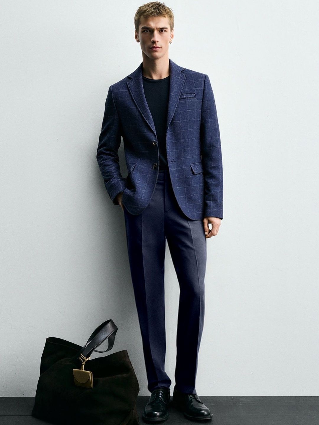 INVICTUS Checked Notched Lapel Single-Breasted Blazers-picture-17