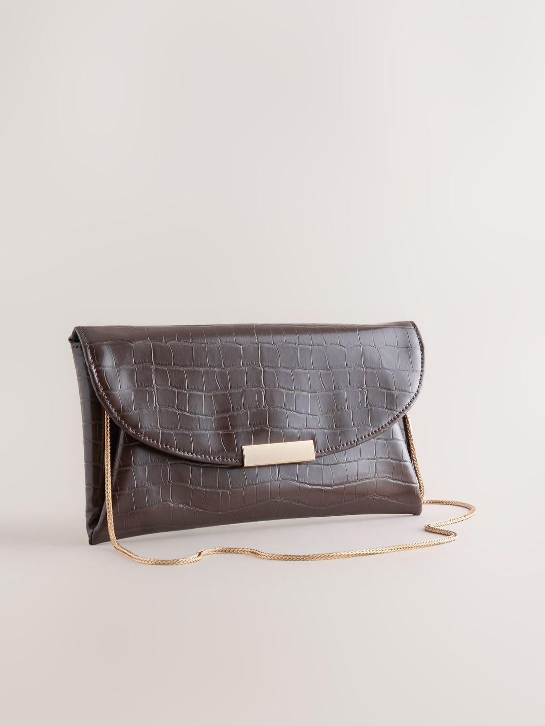 NEXT Croc Textured Clutch With Sling-image-2
